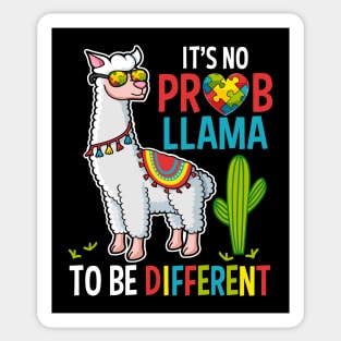 Its No Prob Llama To Be Different Autism Awareness Gift Boy Kids Sticker